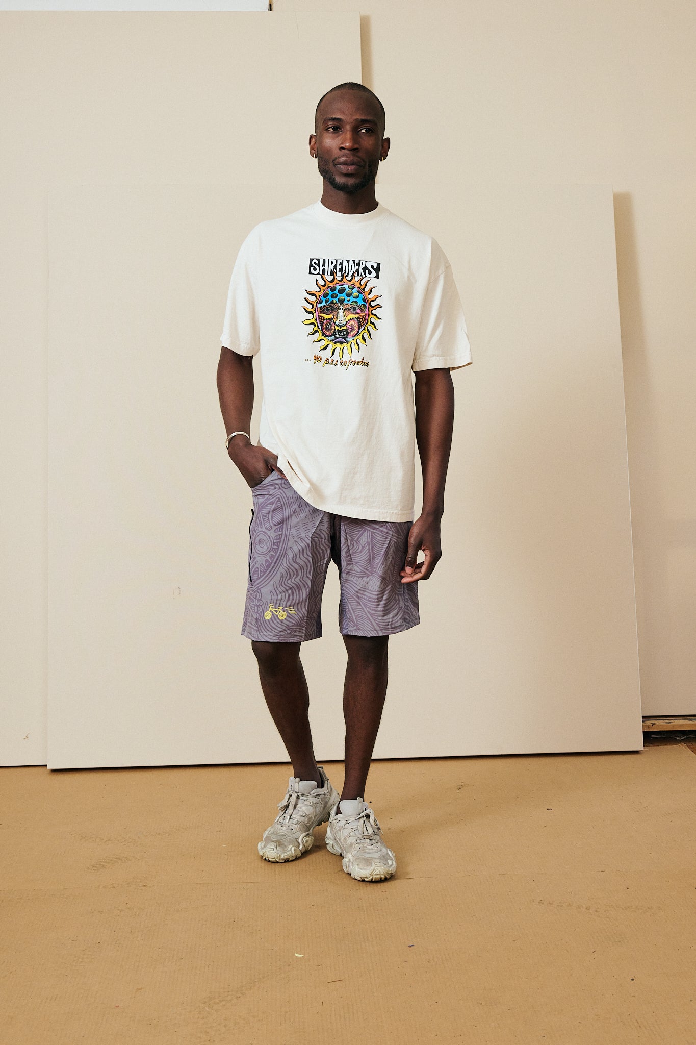 Grey Line Art Mountain Bike Short