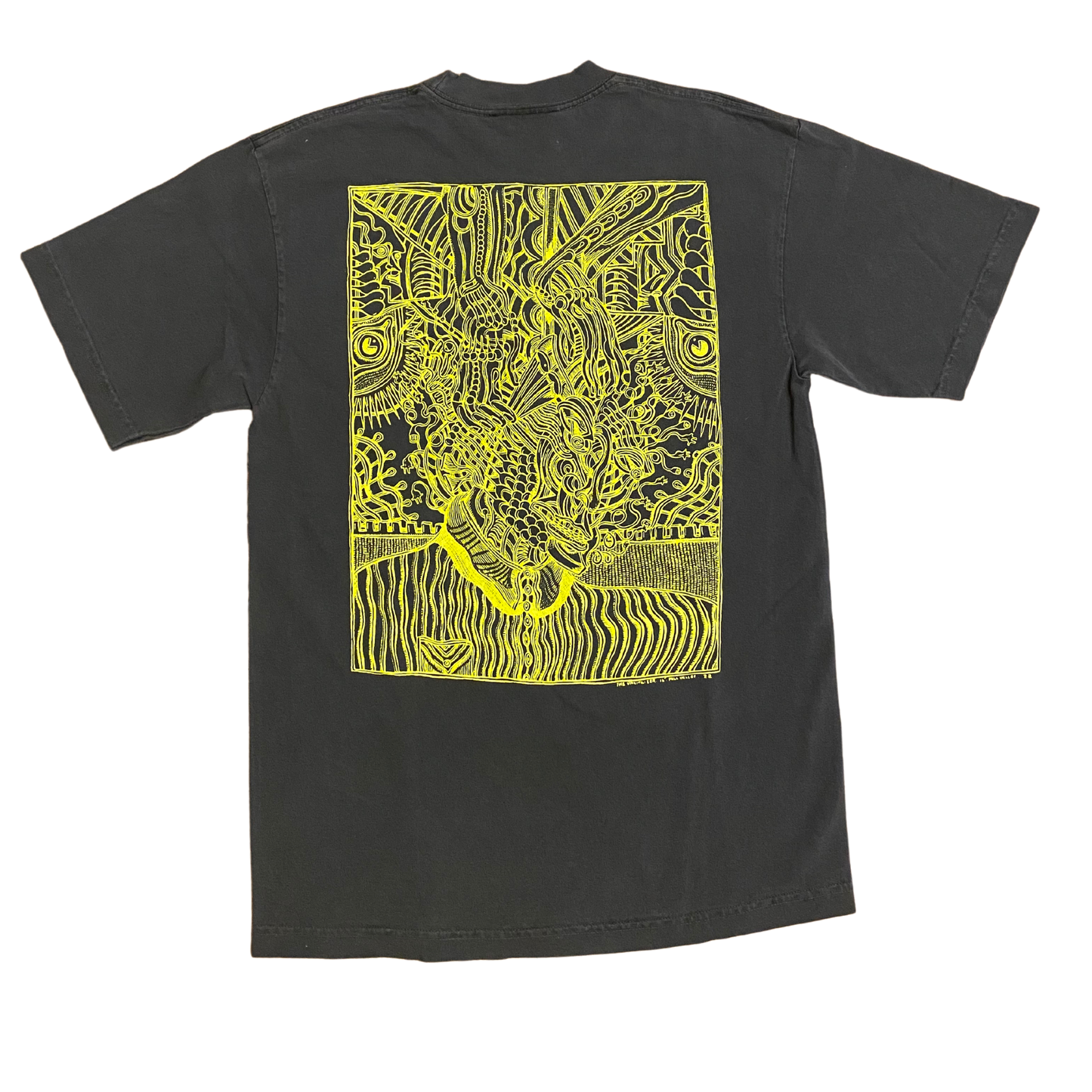 Washed Black Line Art Tee